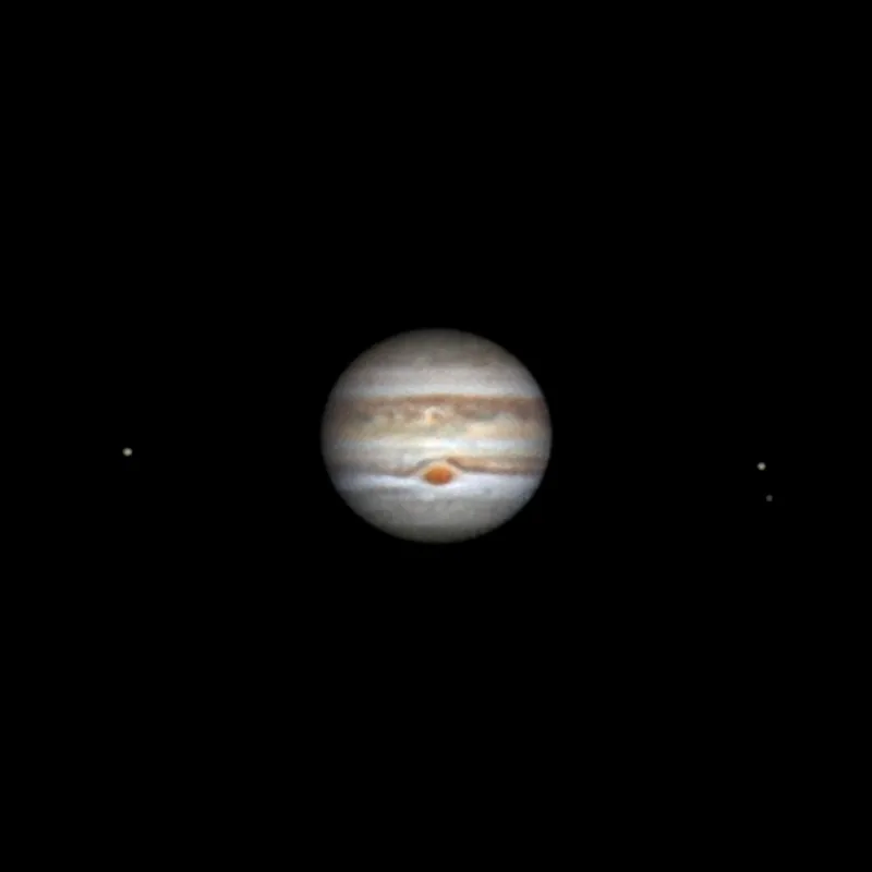 Jupiter mit Grossem Rotem Fleck, aufgenommen mit einem Amateurteleskop