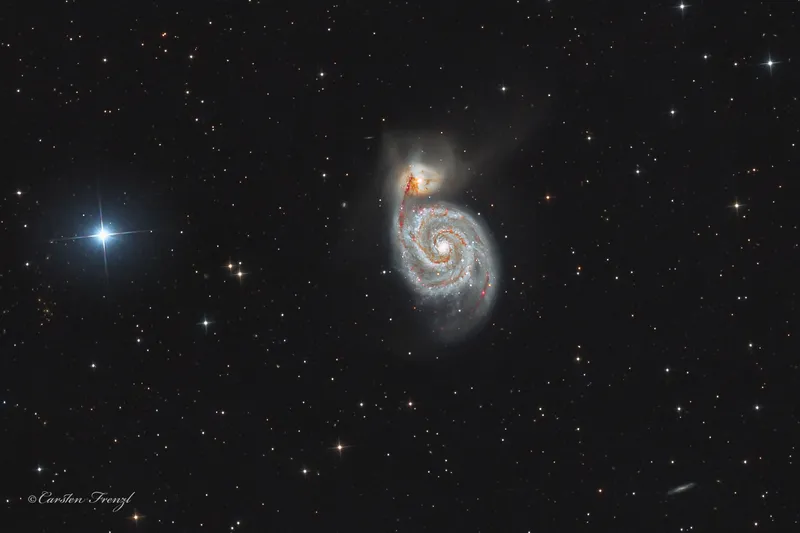 Die Whirlpool-Galaxie M 51 mit ihrer Begleitgalaxie